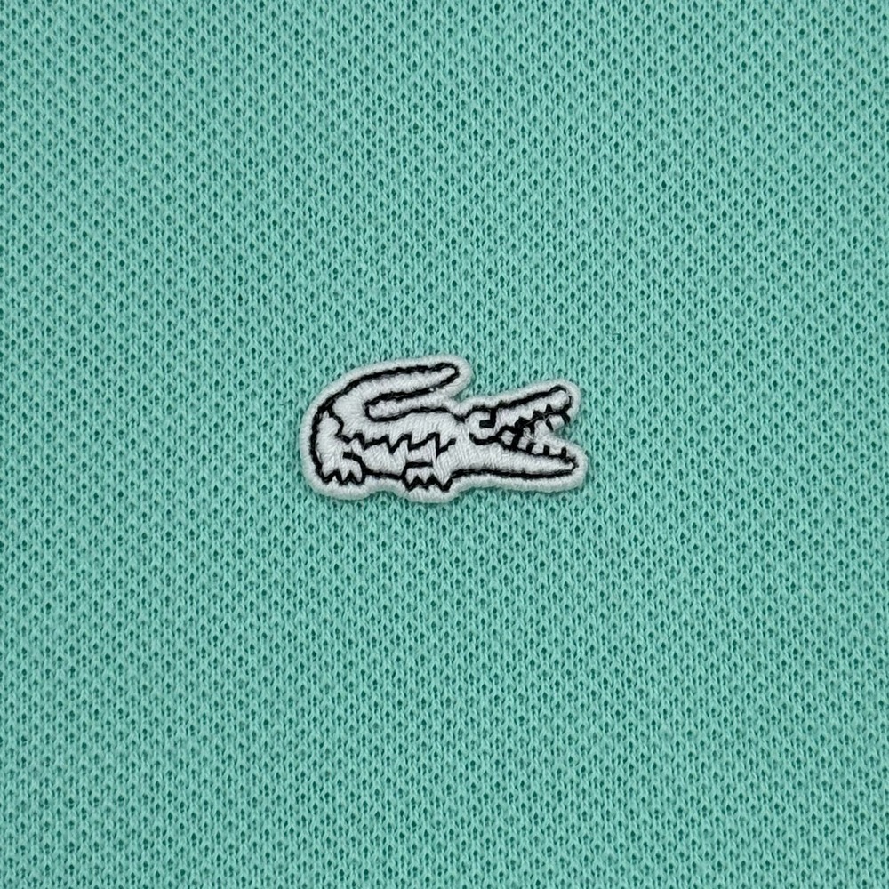 Lacoste Mint Green Mesh Polo Pique Shirt Men's 2XL FR 8 White Croc - Picture 5 of 7